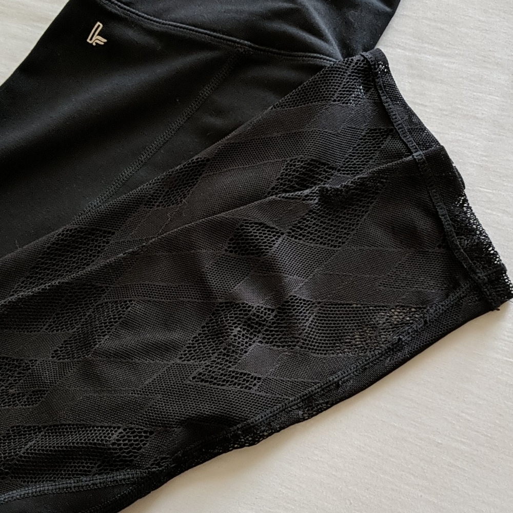 Fabletics Demi Lovato Black Geometric Mesh Legging